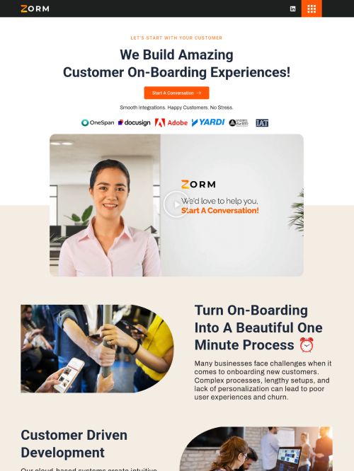 Zorm Landing Page